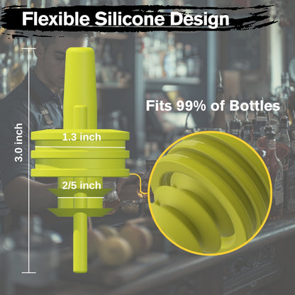 ZPOUR Yellow Liquor Pour Spouts – 6 Pack | Precision Bar Bottle Pourers