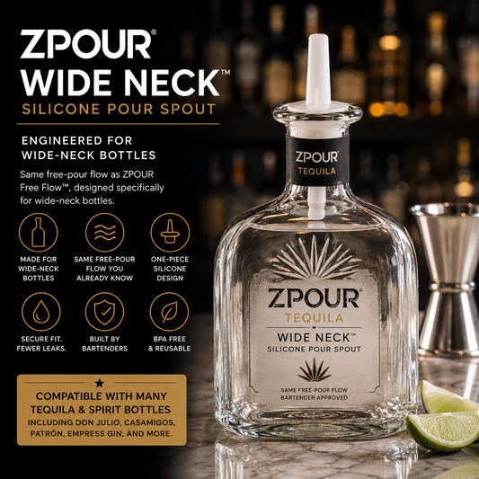 ZPOUR Tequila & Wide Bottle Pour Spout 6 Pack