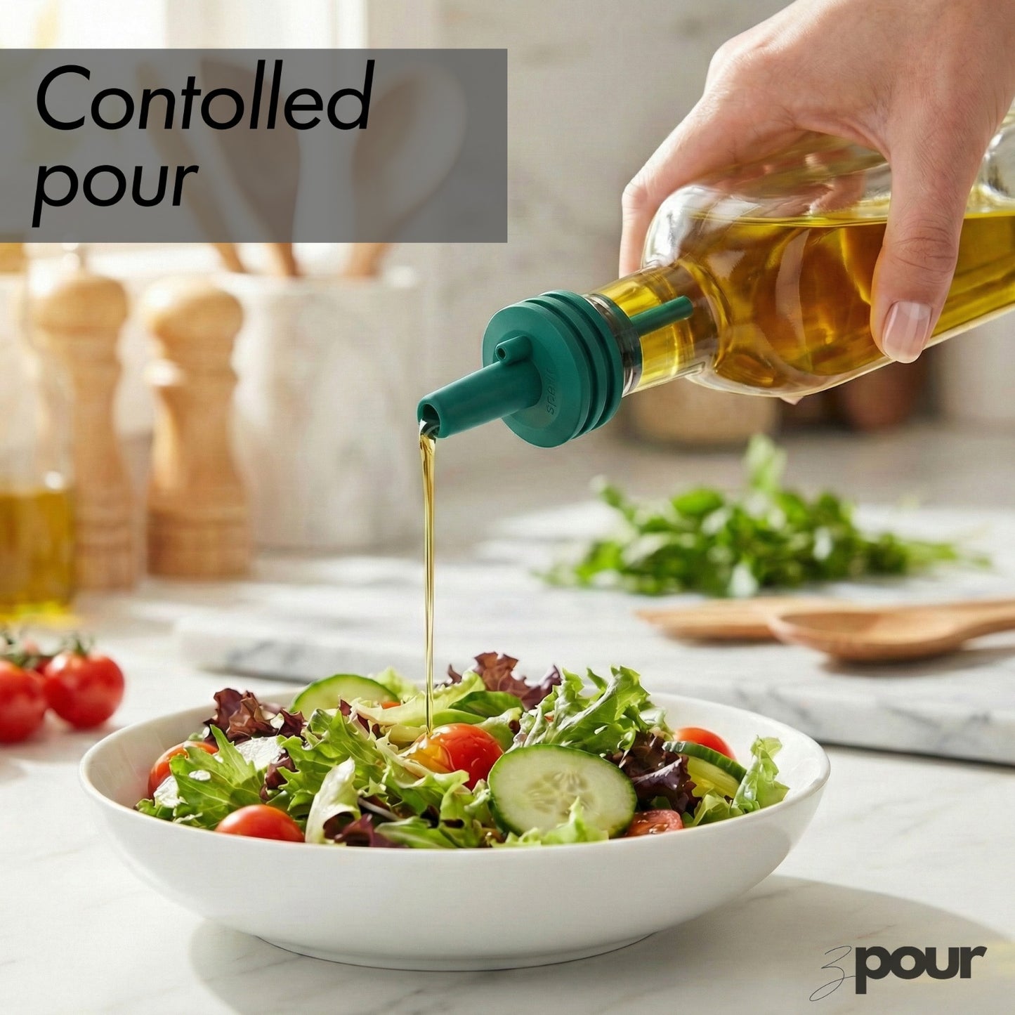 ZPOUR Green Liquor Pour Spouts – 6 Pack | Precision Bar Bottle Pourers