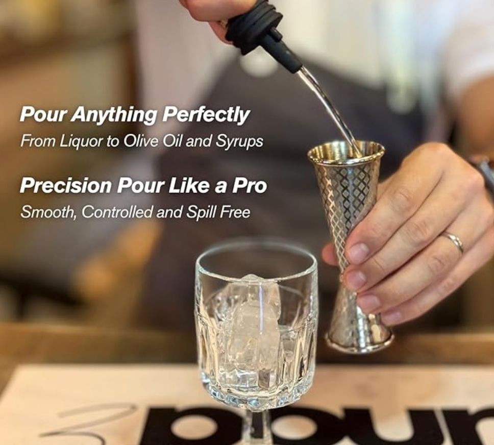 ZPOUR Black Liquor Pour Spouts – 12 Pack | Precision Bar Bottle Pourers